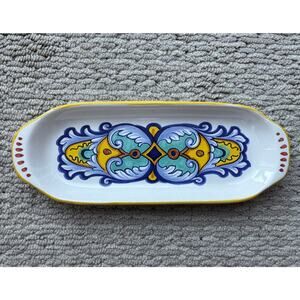 CERAMICA NOVA DERUTA Ceramic Serving Tray Dish Hand Painted Made in Italy